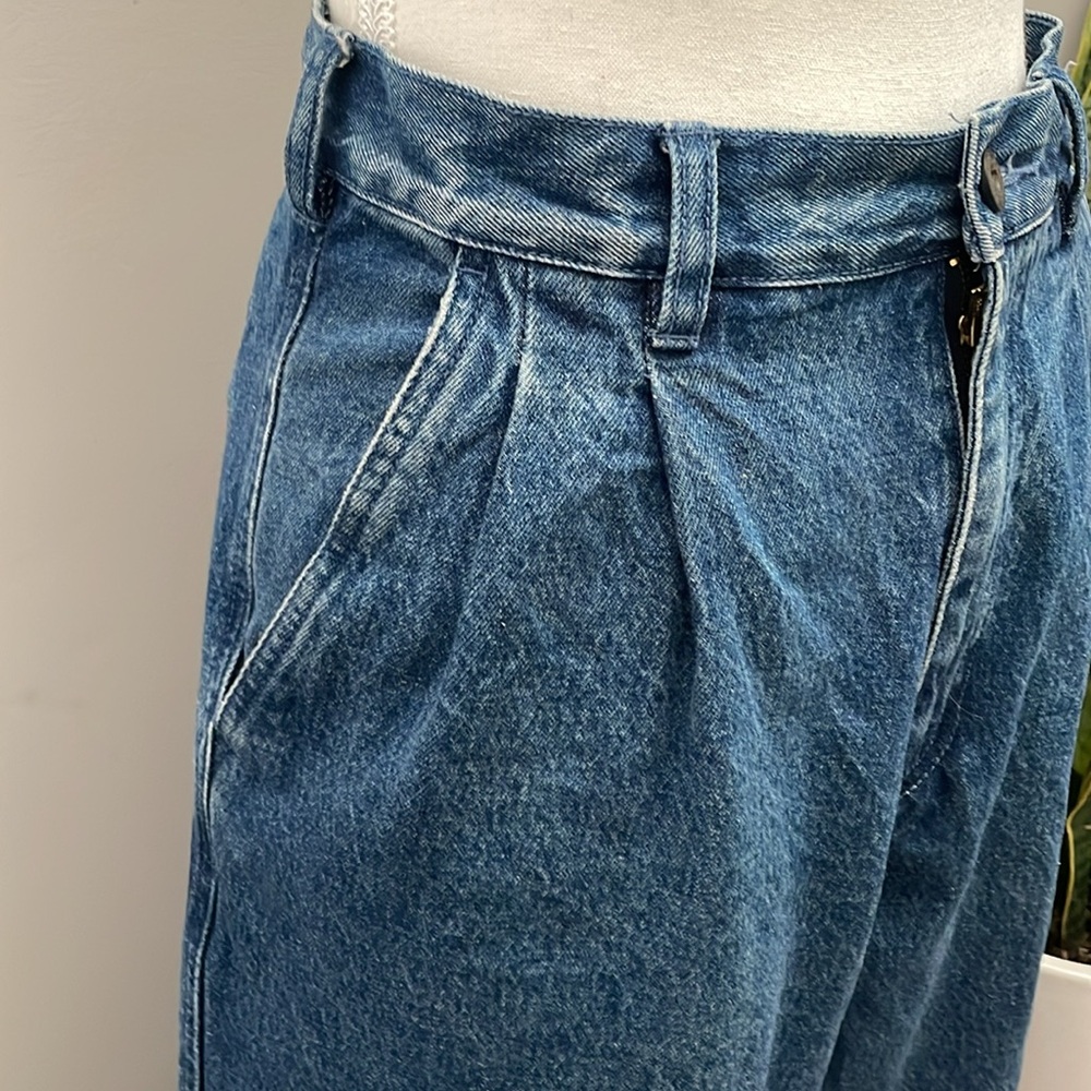 Wide Leg Denim Pants in Blue - Picture 2 of 5